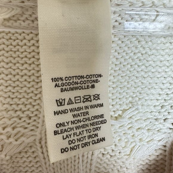 Free People Coastal Prep Poncho Vest Cable‎ Sweater Knit Pink Cream One Size - Picture 8 of 9